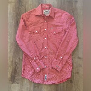 Rafter C ProFlex 45 Performance, Red, w/white pearl snap buttons, cowboy western